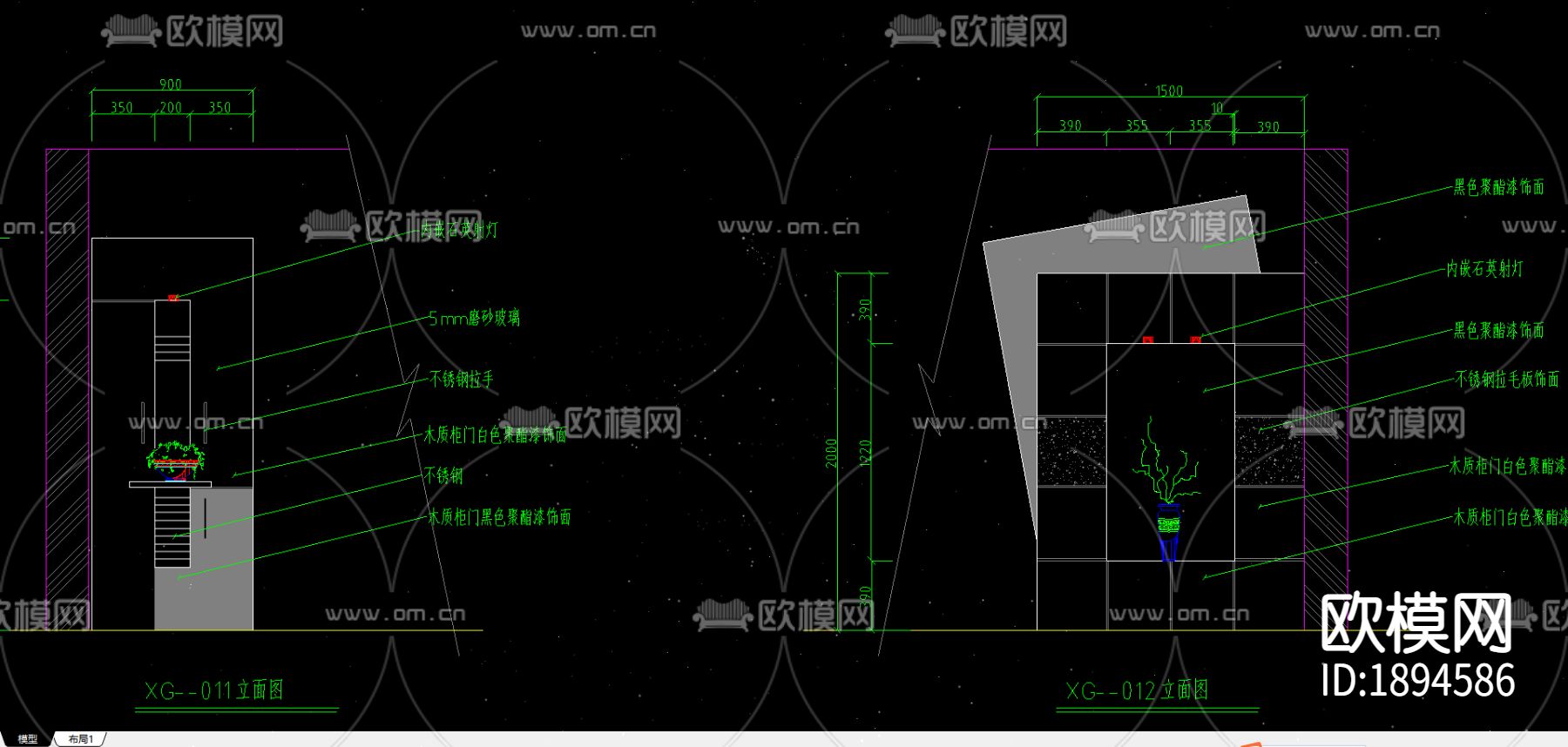 衣帽柜cad图库下载（渲染图4）