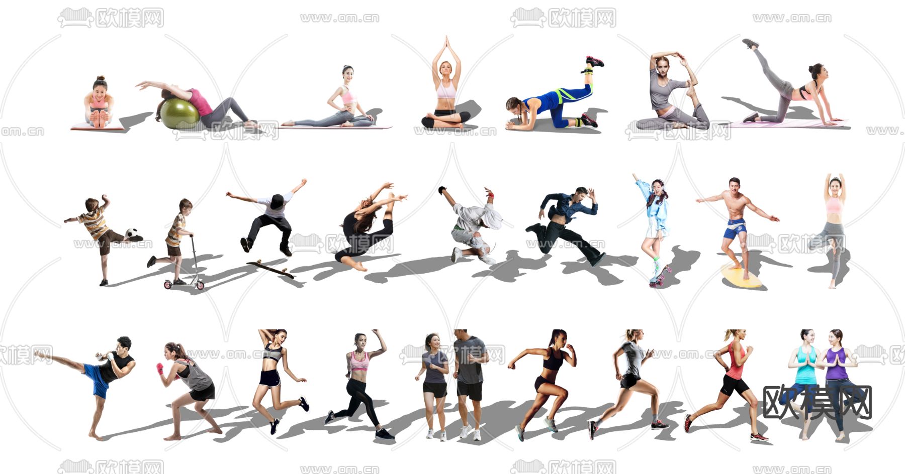 现代运动人物su模型下载（渲染图1）