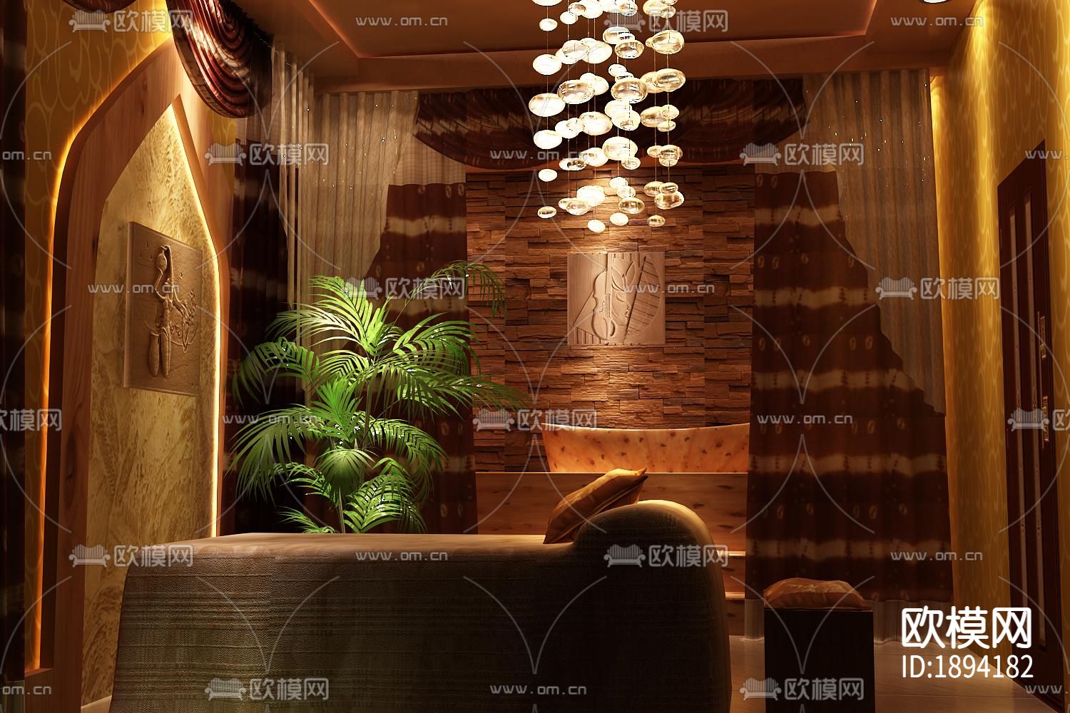 美容房cad施工图下载（渲染图3）