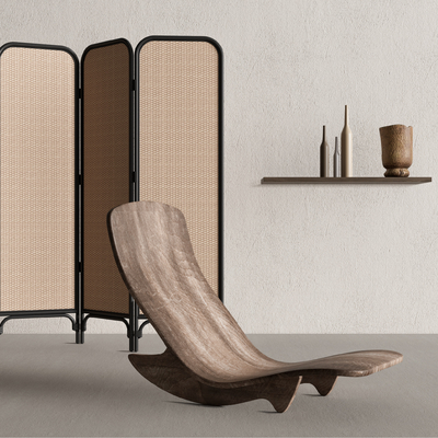  侘寂风躺椅su模型 