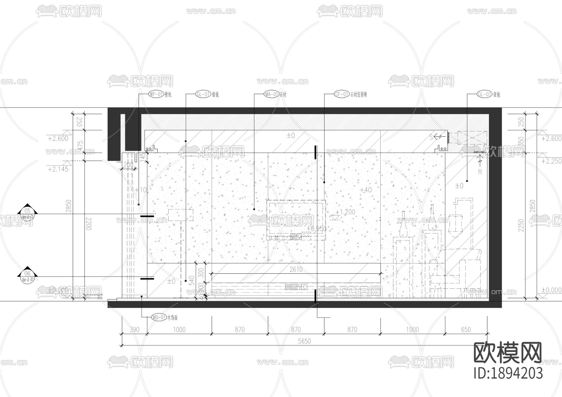 大平层立面图节点大样下载（渲染图2）