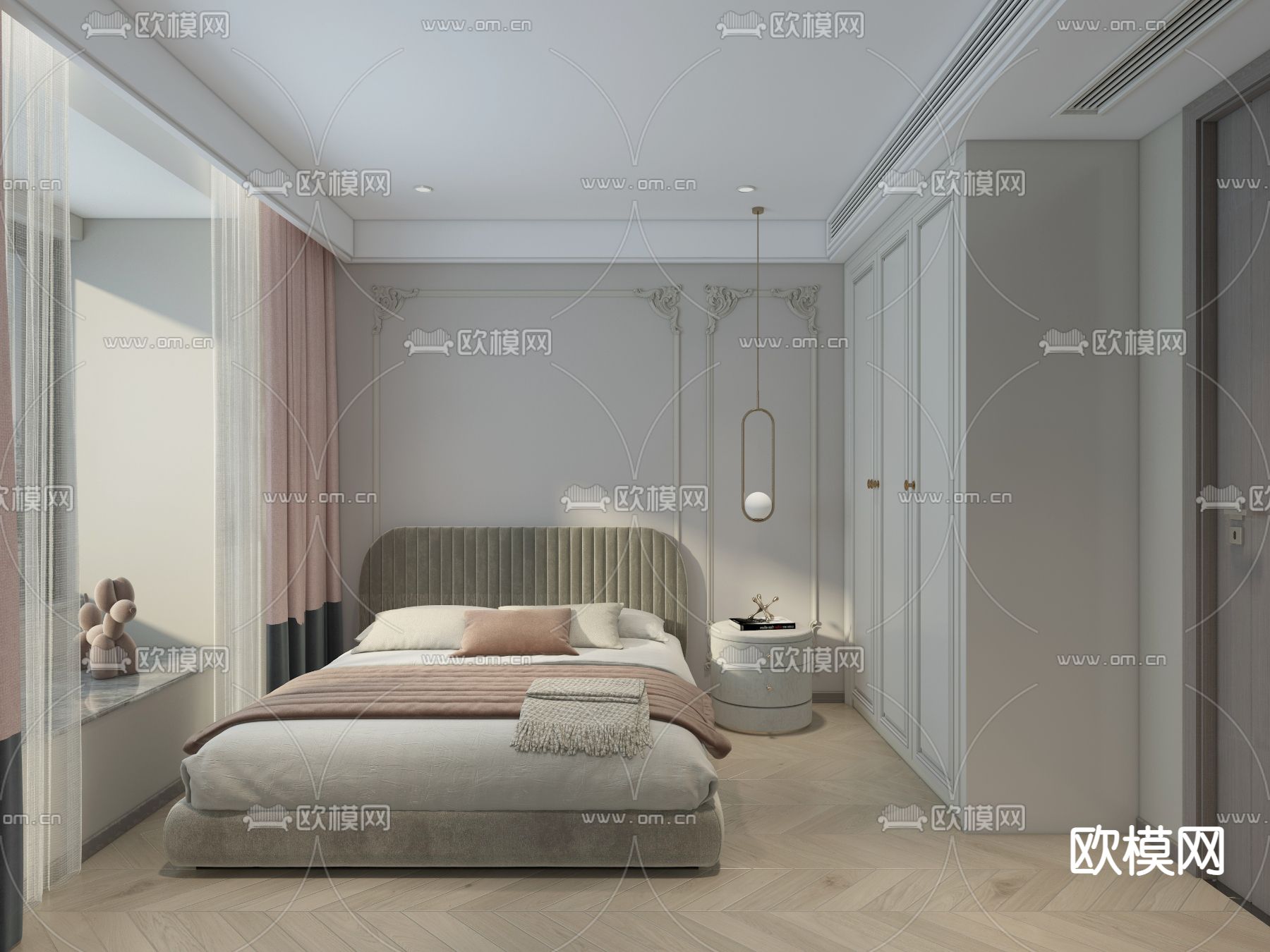 法式卧室免费3d模型下载