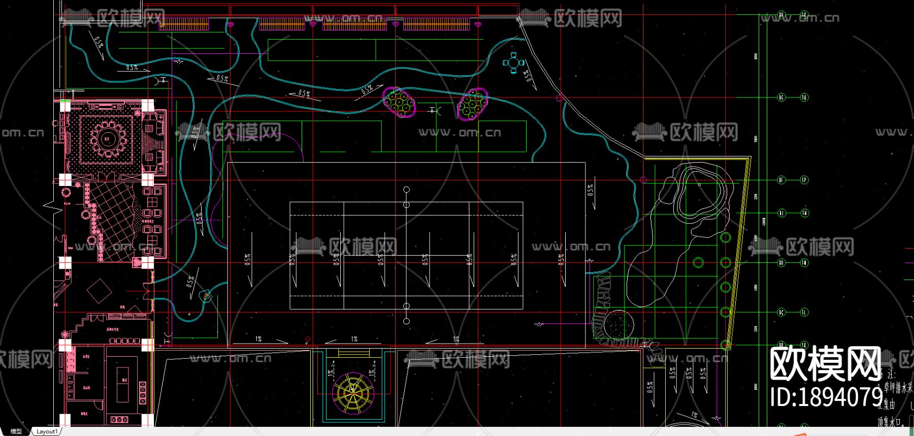 给排水cad施工图下载（渲染图1）