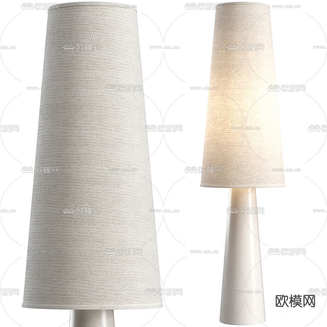 现代布艺落地灯3d模型下载