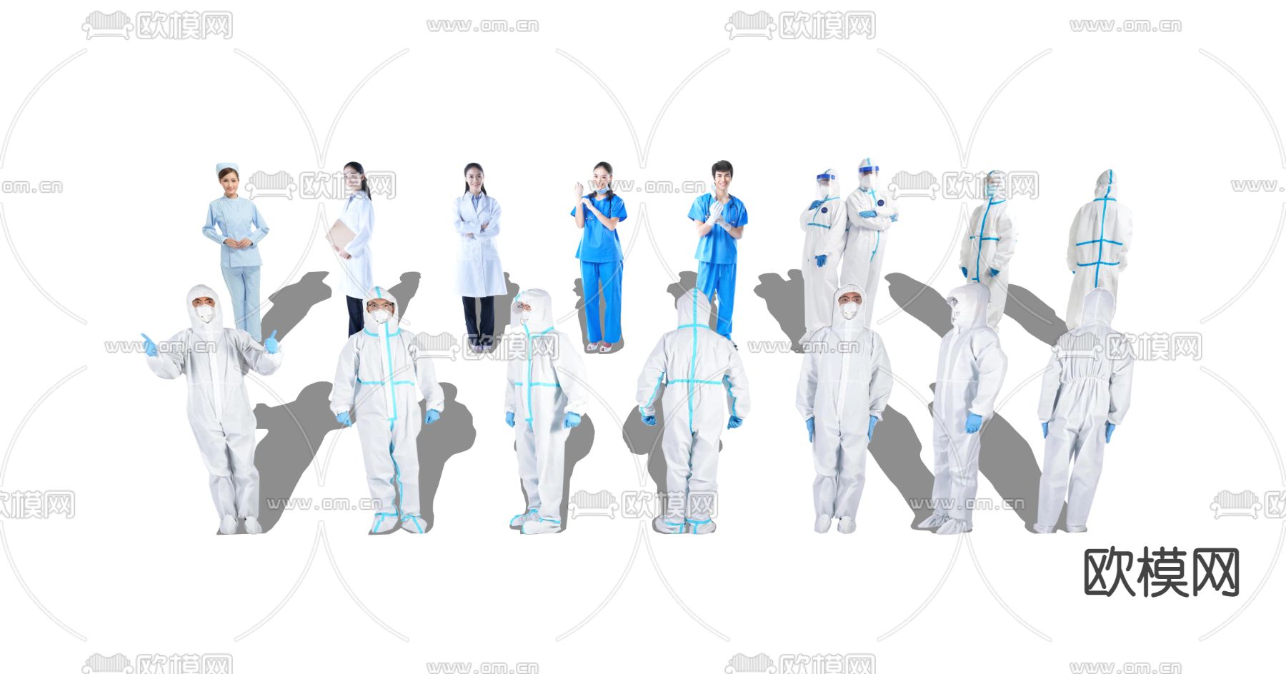 现代医护人员su模型下载（渲染图2）