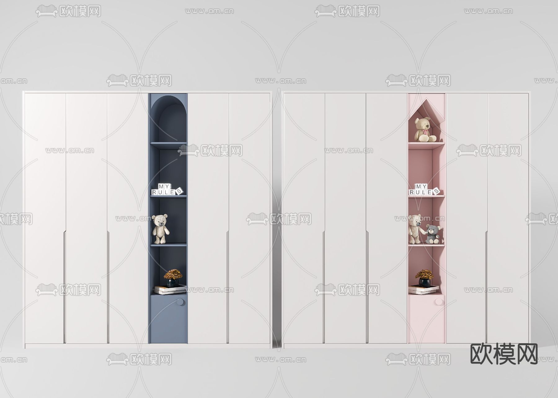 现代儿童衣柜3d模型