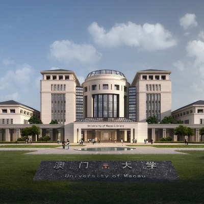  现代学校图书馆su模型 