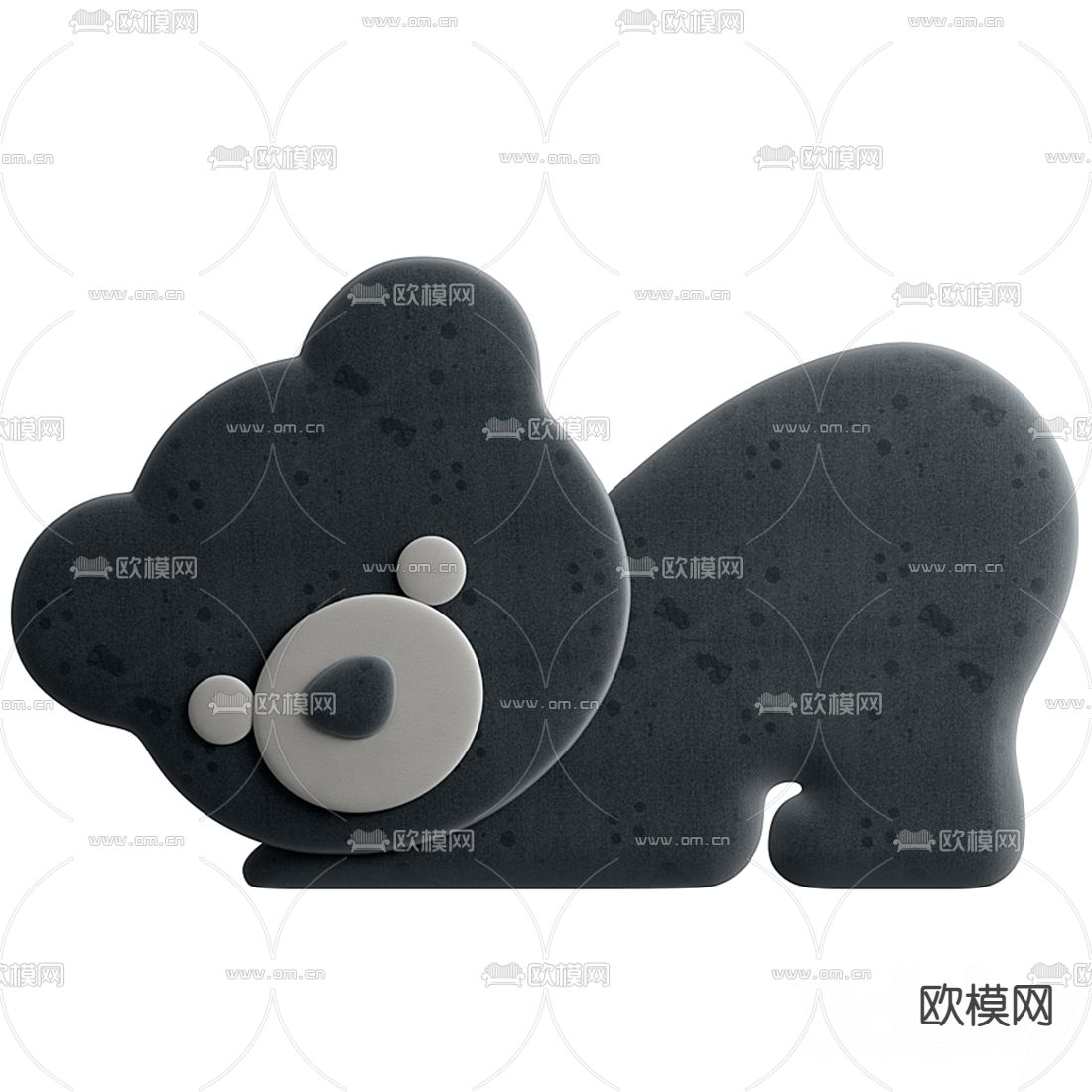 现代布艺儿童床3d模型下载（渲染图3）