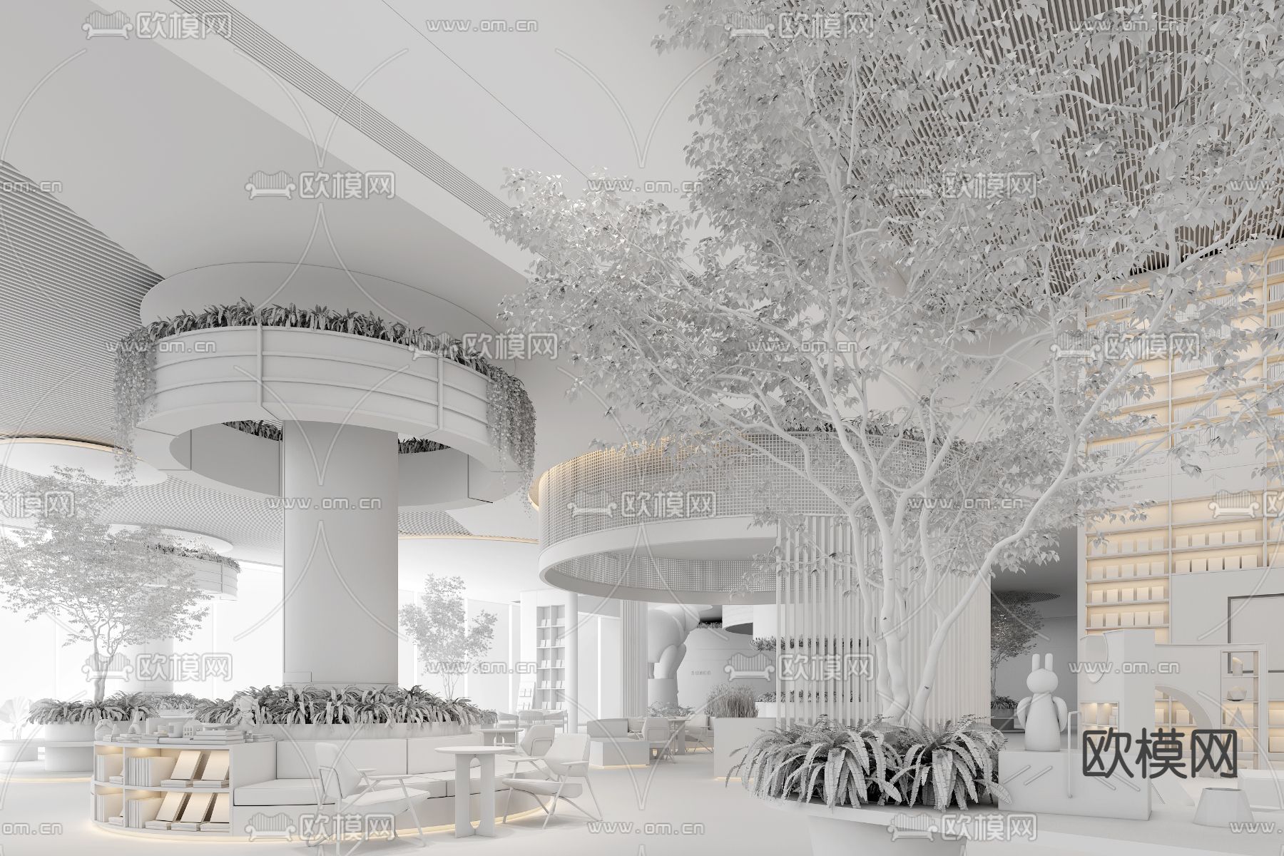 墨设设计 融创沈阳海逸长洲售楼处3d模型下载（渲染图2）