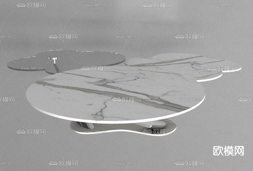 现代大理石茶几免费3d模型下载