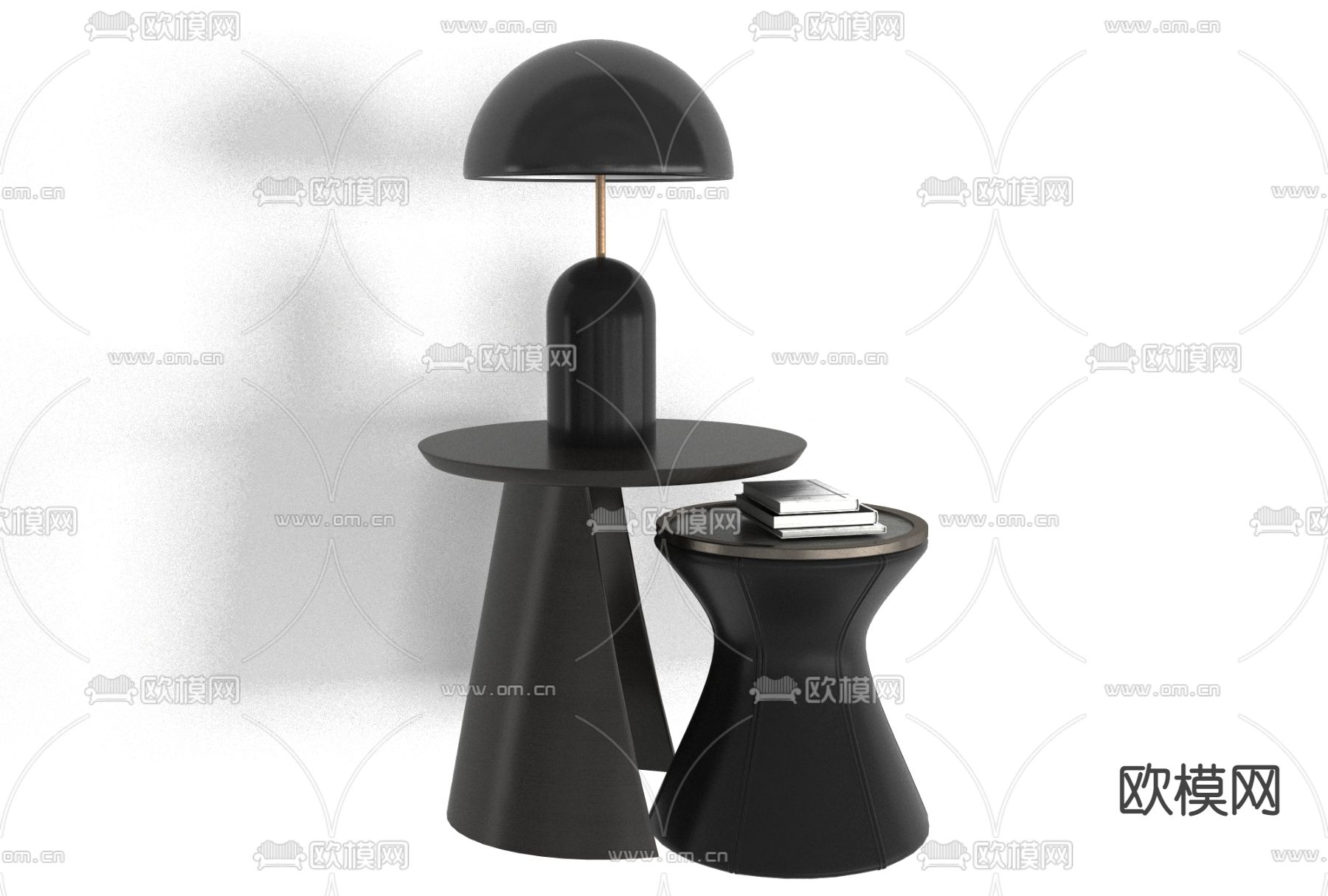 现代边几圆几免费3d模型下载