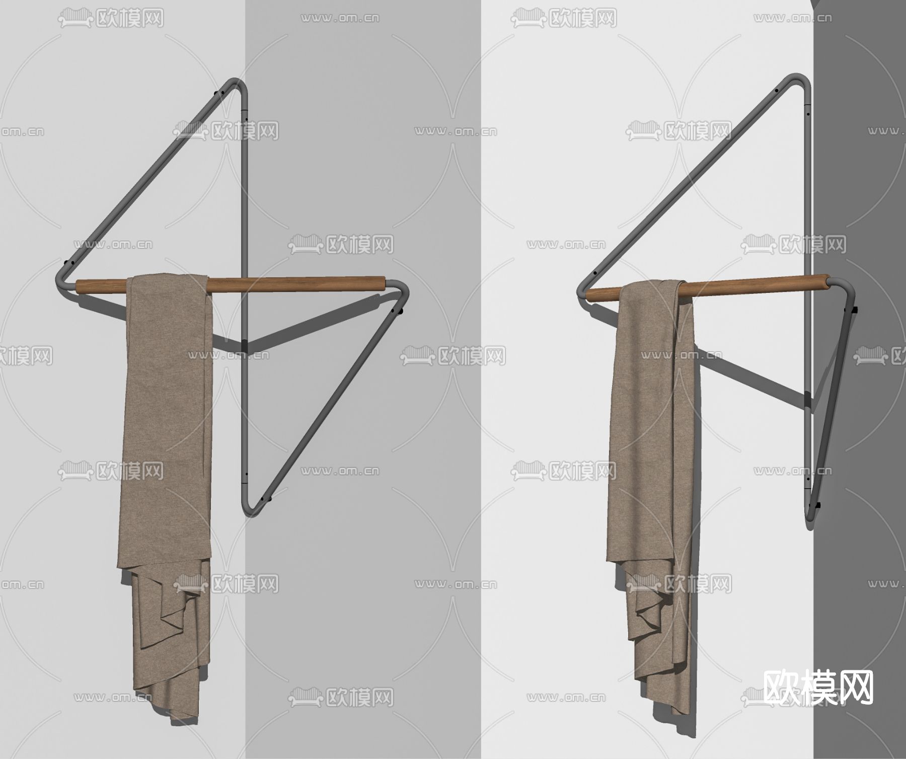 现代毛巾架su模型