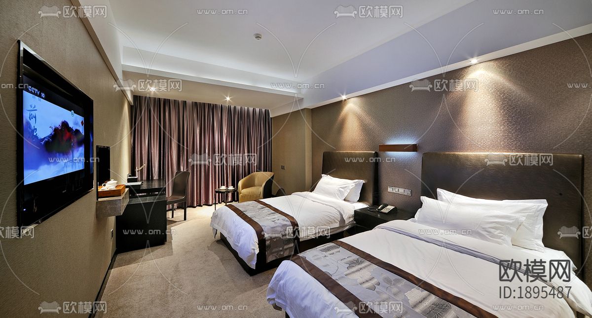 福州教育新濠酒店cad施工图下载（渲染图5）