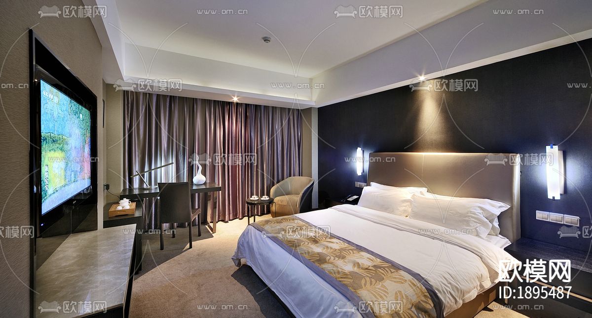 福州教育新濠酒店cad施工图下载（渲染图3）