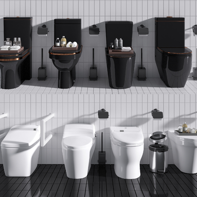  现代马桶坐便器su模型 