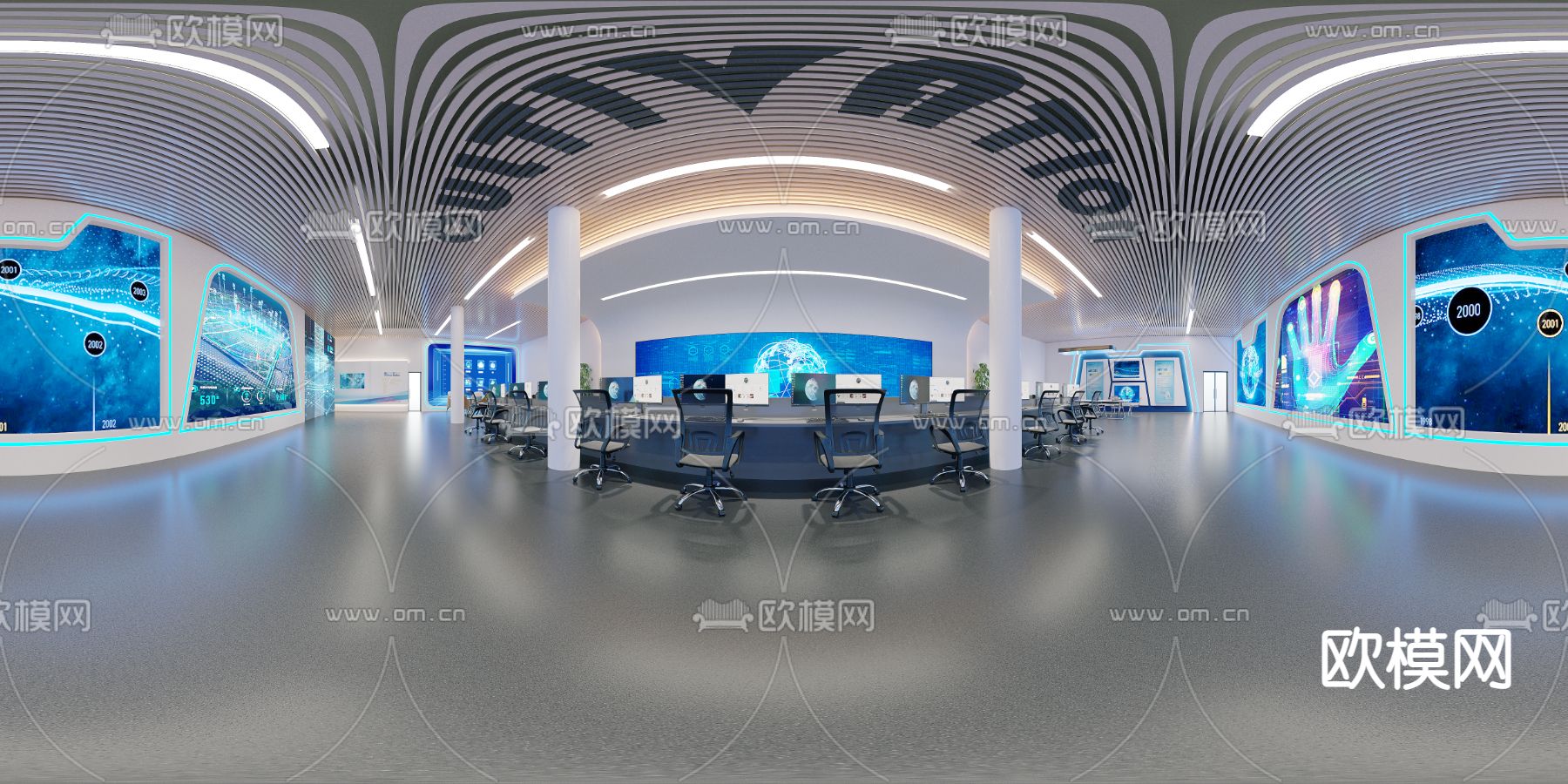 现代指挥大厅cr全景3d模型