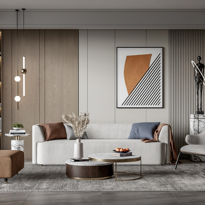 现代客厅su模型