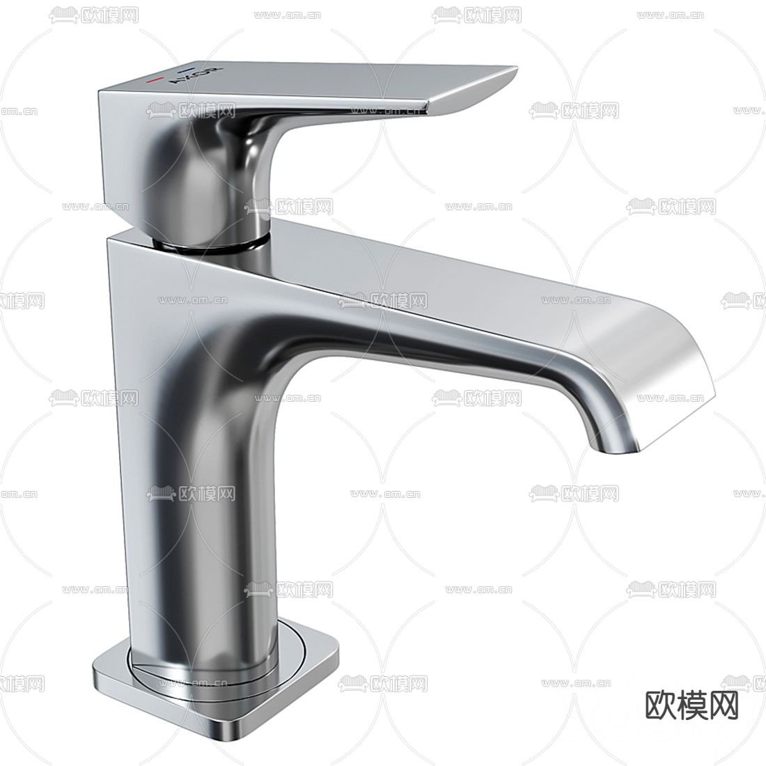 现代不锈钢水龙头3d模型下载（渲染图3）