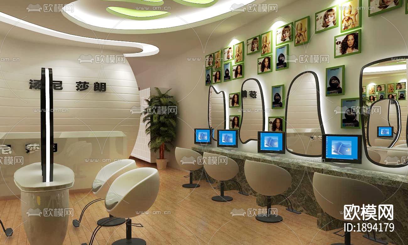 美发区冲水区cad施工图下载（渲染图4）