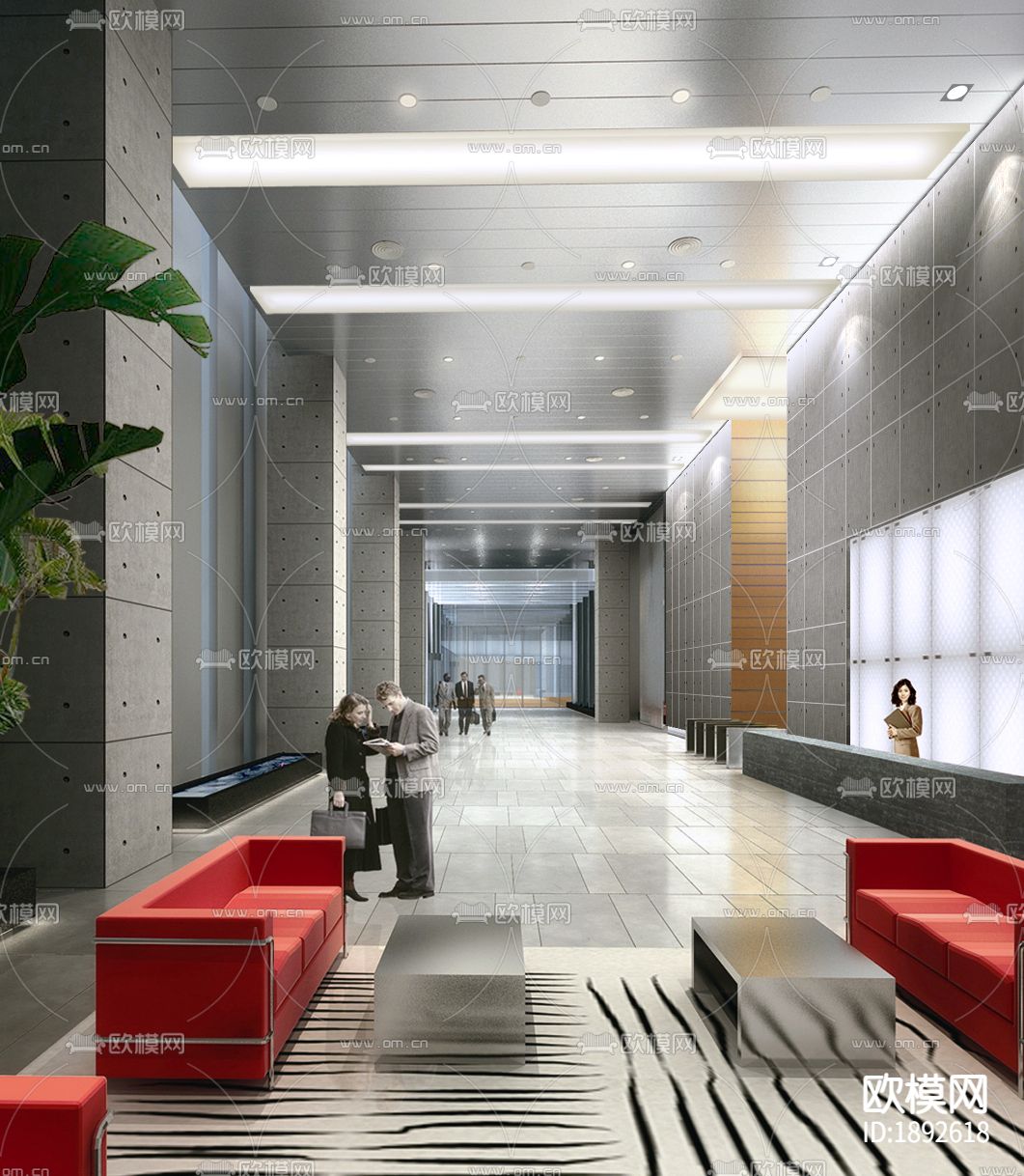 上海葛洲坝办公楼CAD施工图下载（渲染图1）