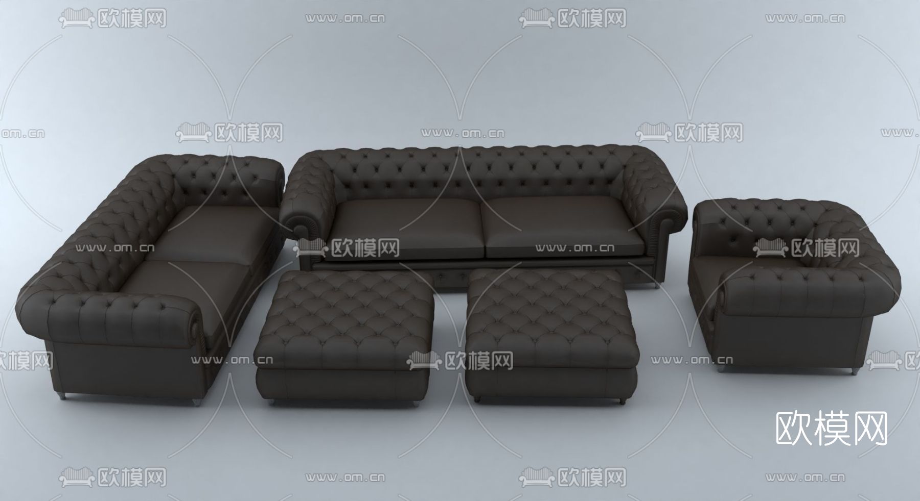 简欧沙发组合免费3d模型下载