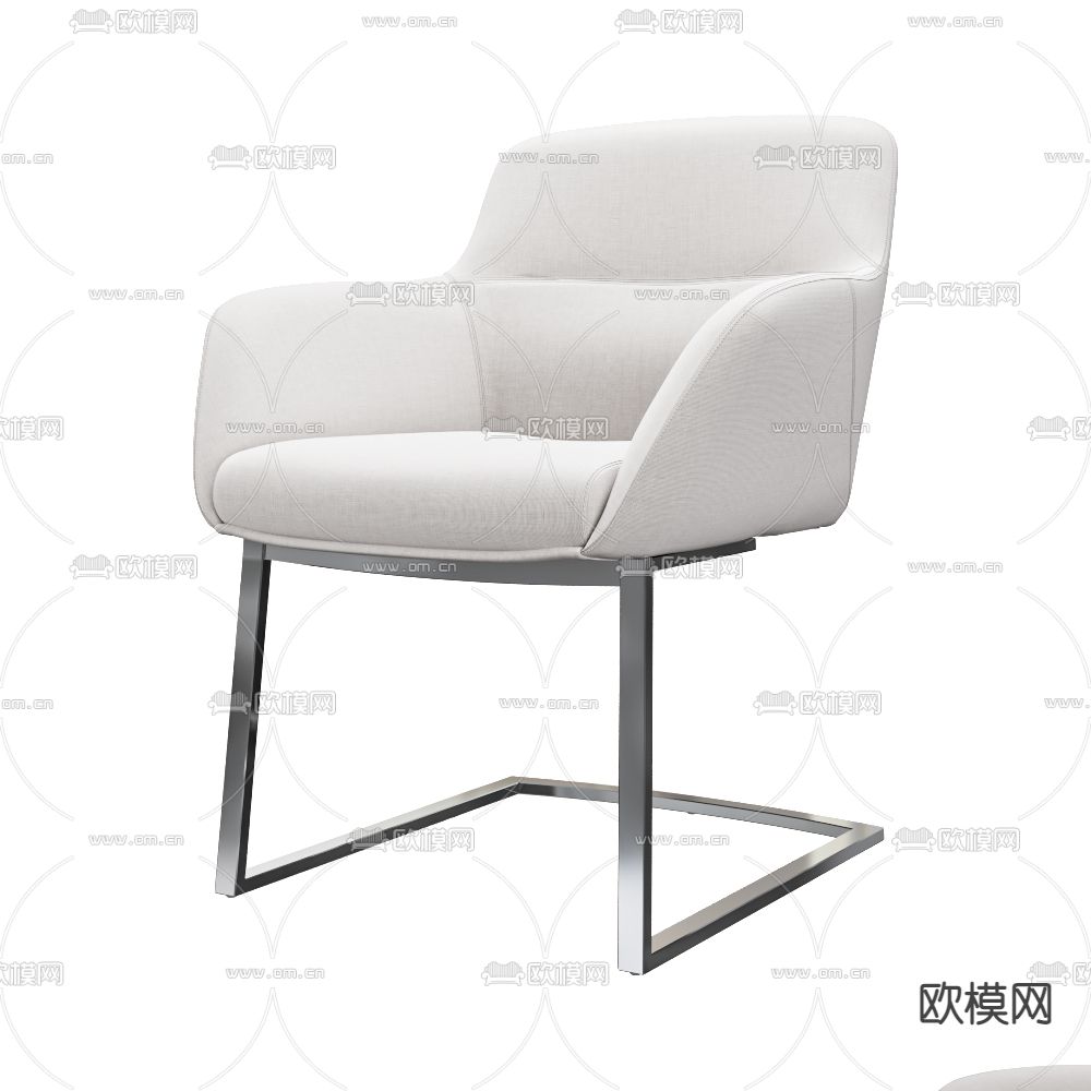 现代皮革办公椅班前椅3d模型下载（渲染图2）