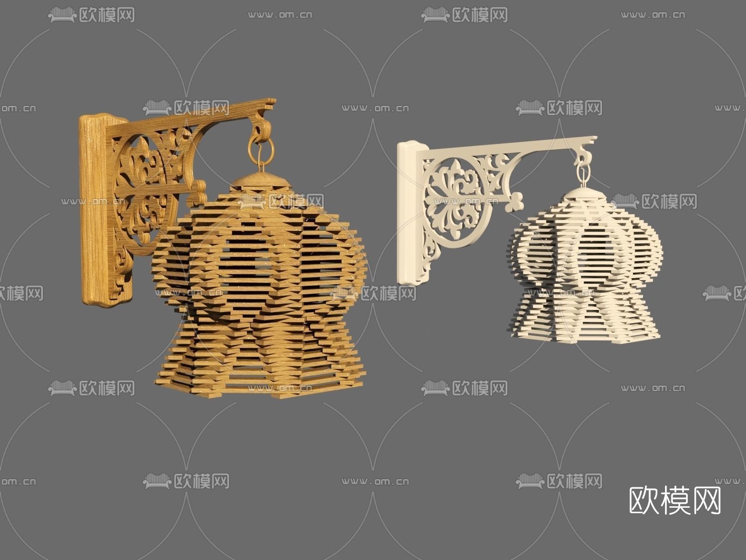 自然风壁灯免费3d模型下载