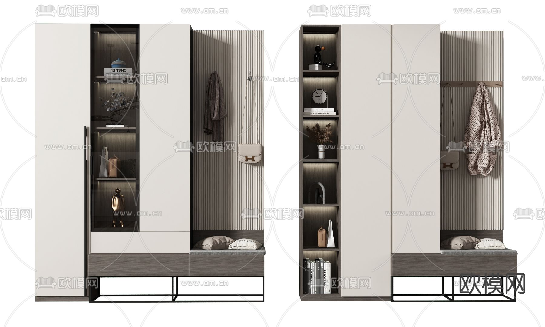 现代鞋柜su模型下载（渲染图1）