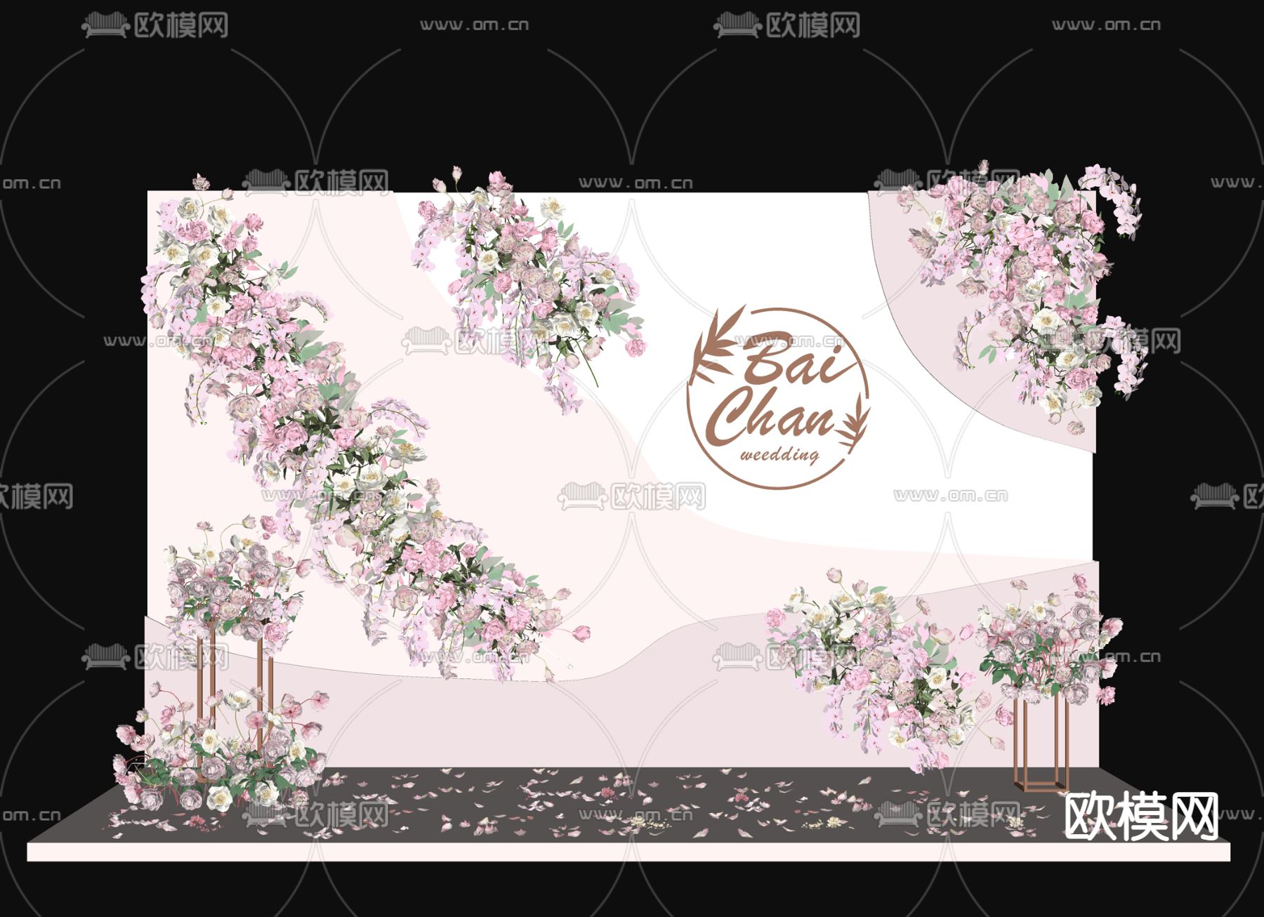 现代花艺美陈su模型下载