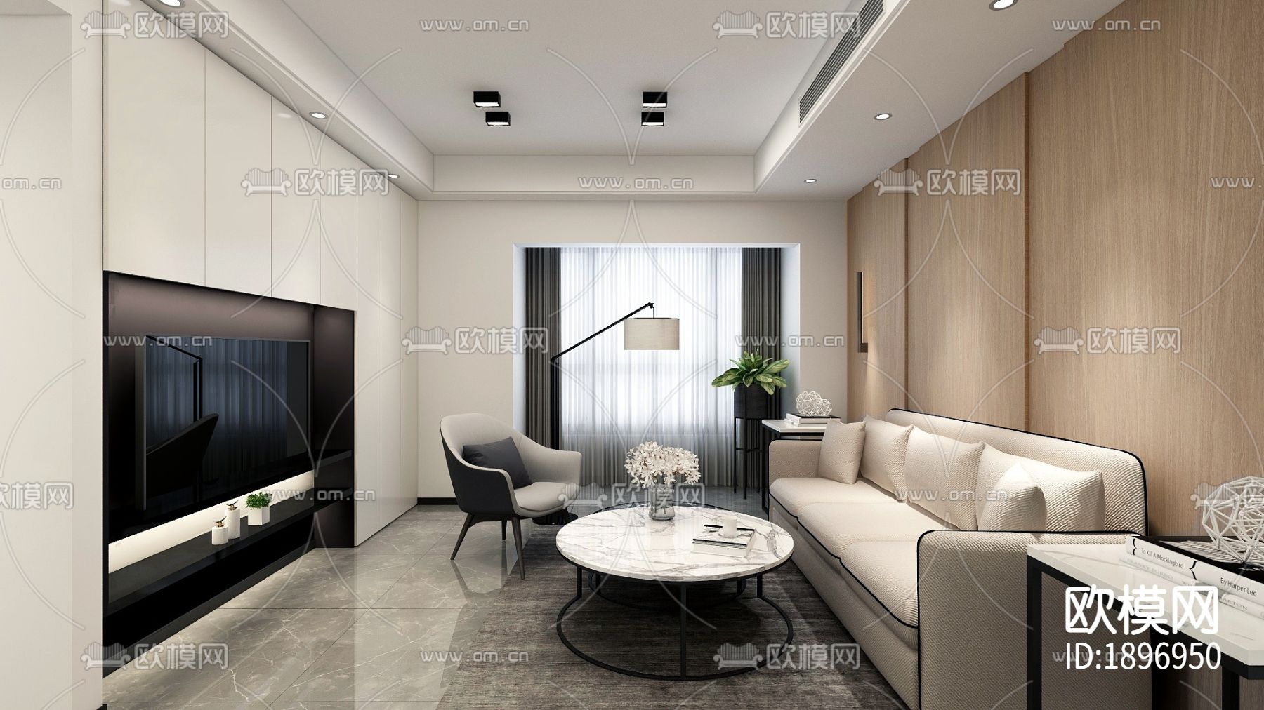 家装住宅cad施工图下载（渲染图3）