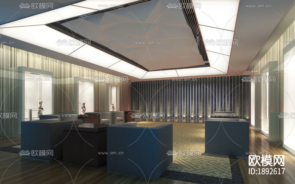 亚洲办公室CAD施工图下载（渲染图1）