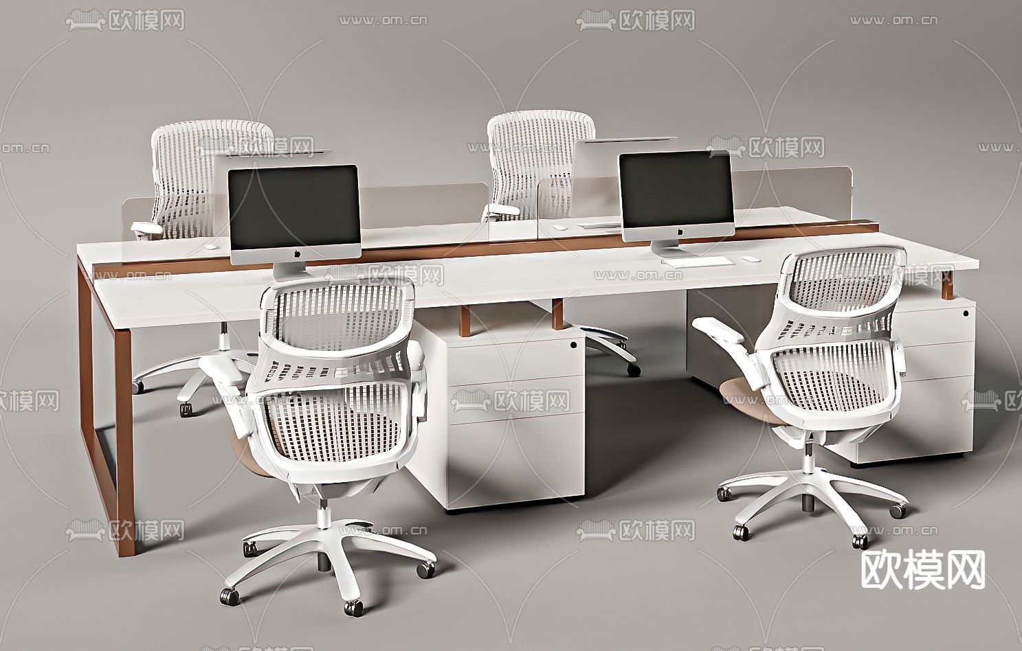现代卡位办公桌椅3d模型