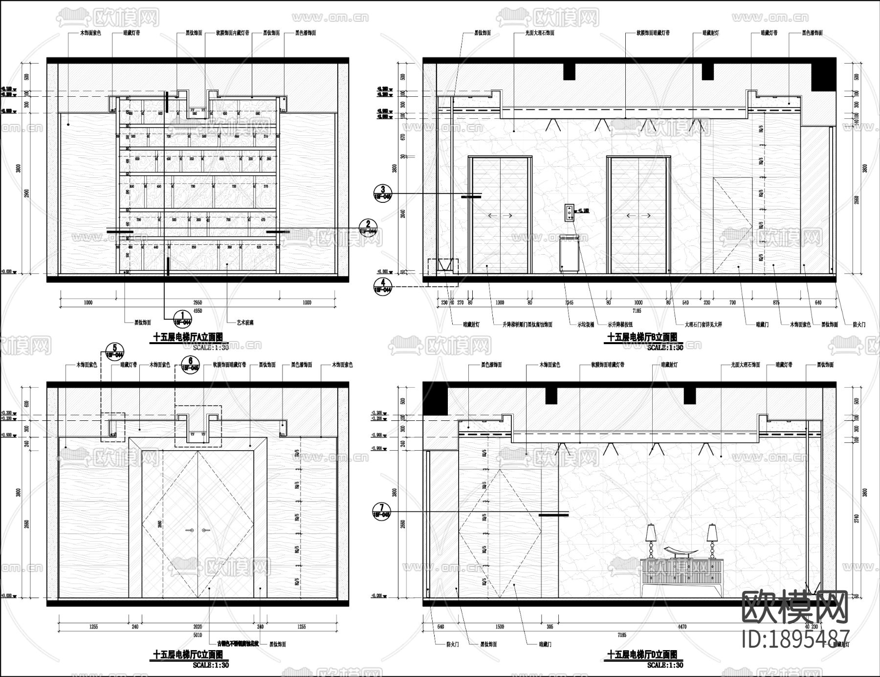 福州教育新濠酒店cad施工图下载（渲染图7）