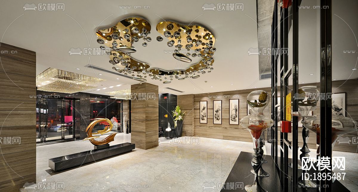 福州教育新濠酒店cad施工图下载（渲染图8）