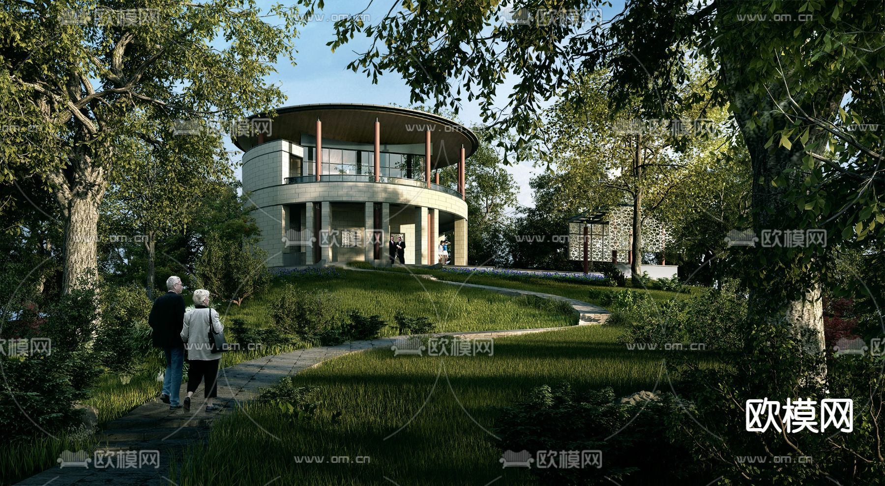 现代别墅su模型下载（渲染图1）