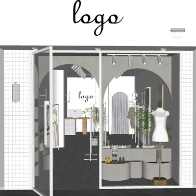 侘寂风服装店su模型