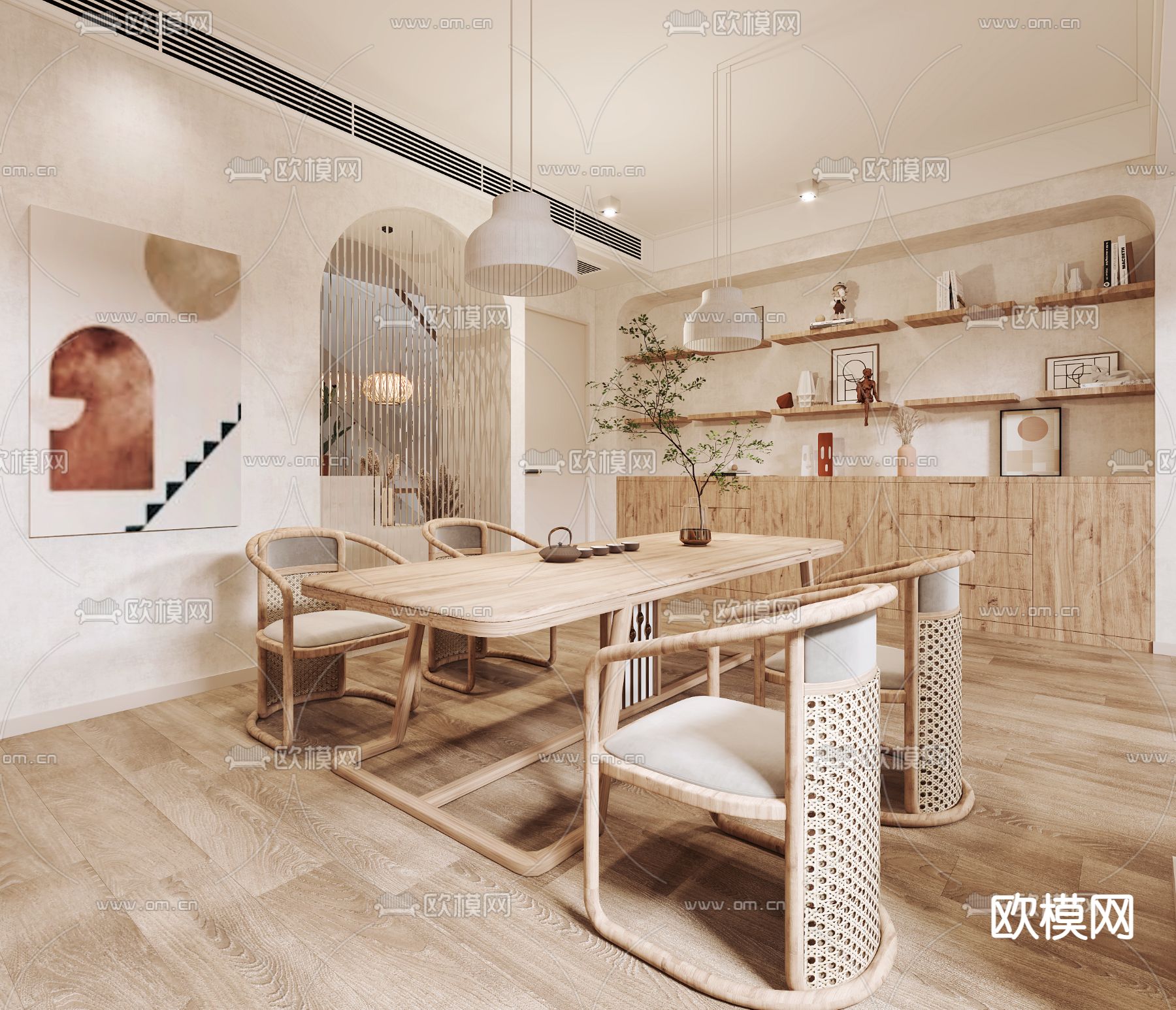 北欧茶室休闲区3d模型下载（渲染图2）