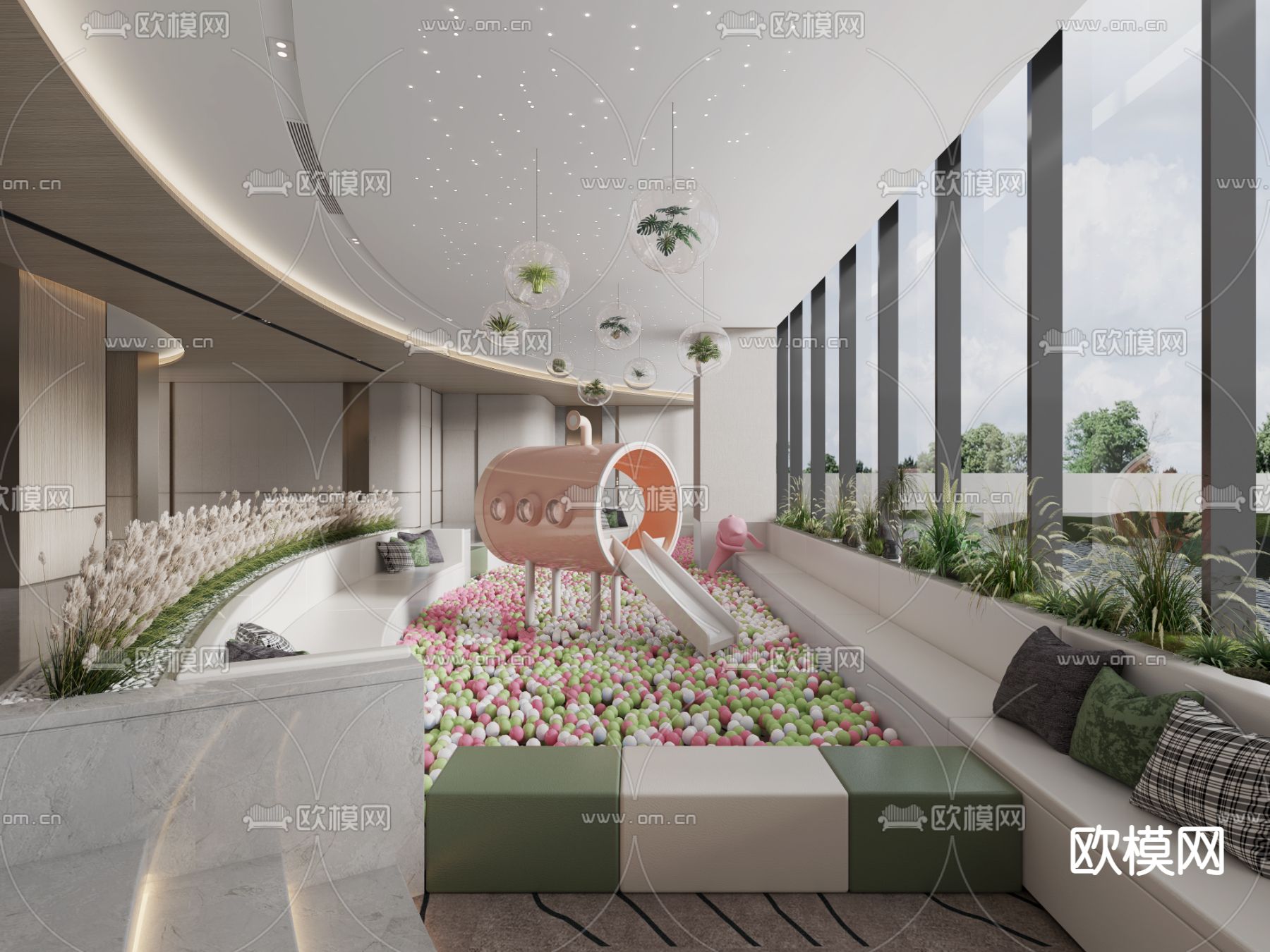 现代售楼处儿童娱乐区3d模型