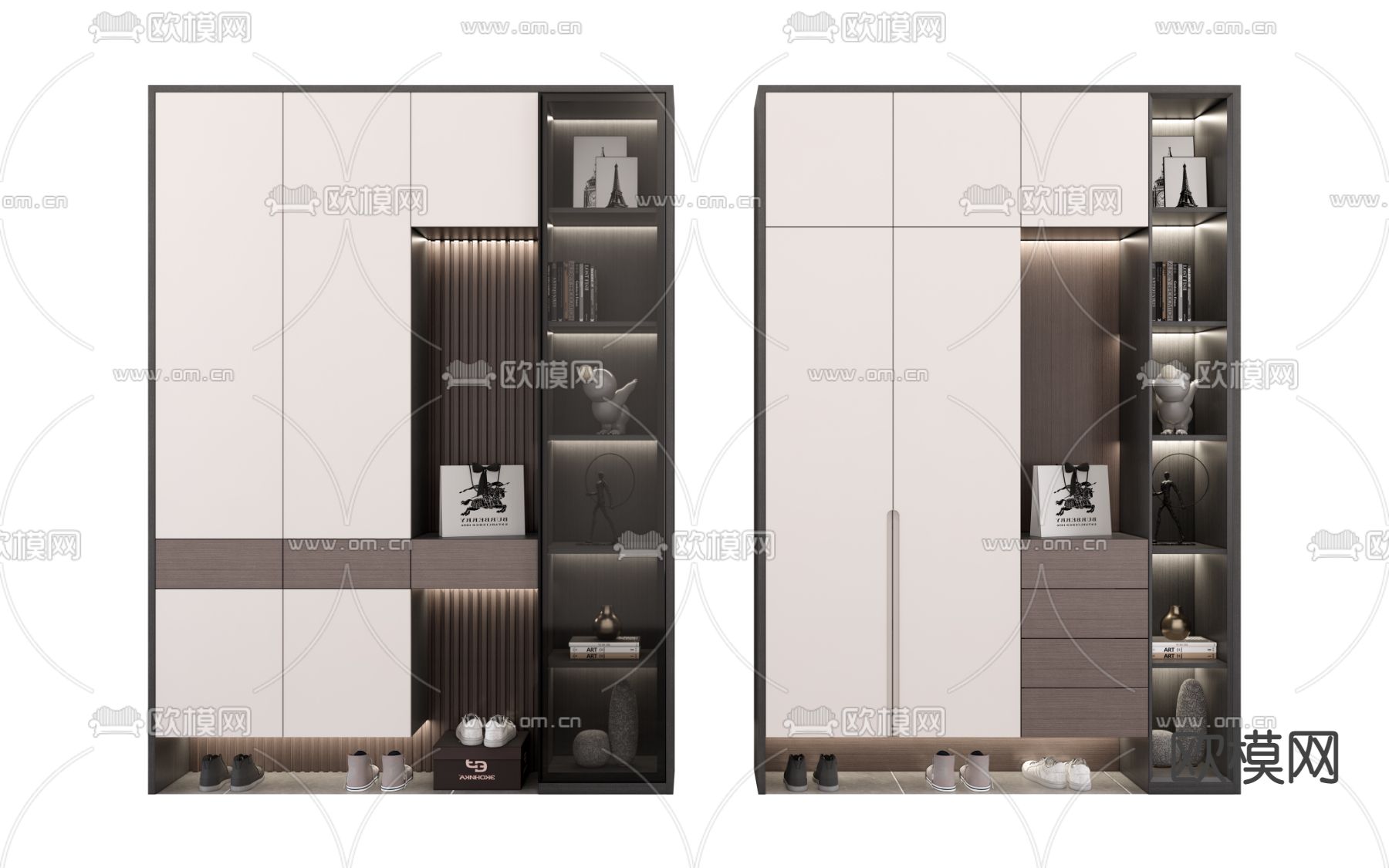 现代轻奢鞋柜su模型下载（渲染图1）