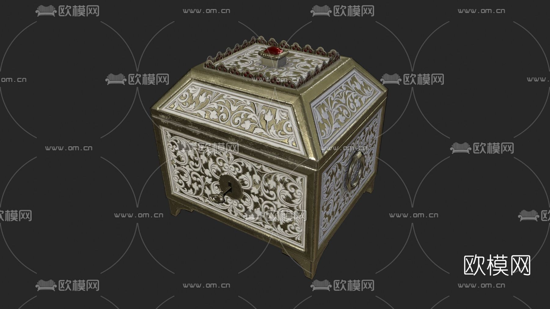 现代首饰盒免费3d模型下载