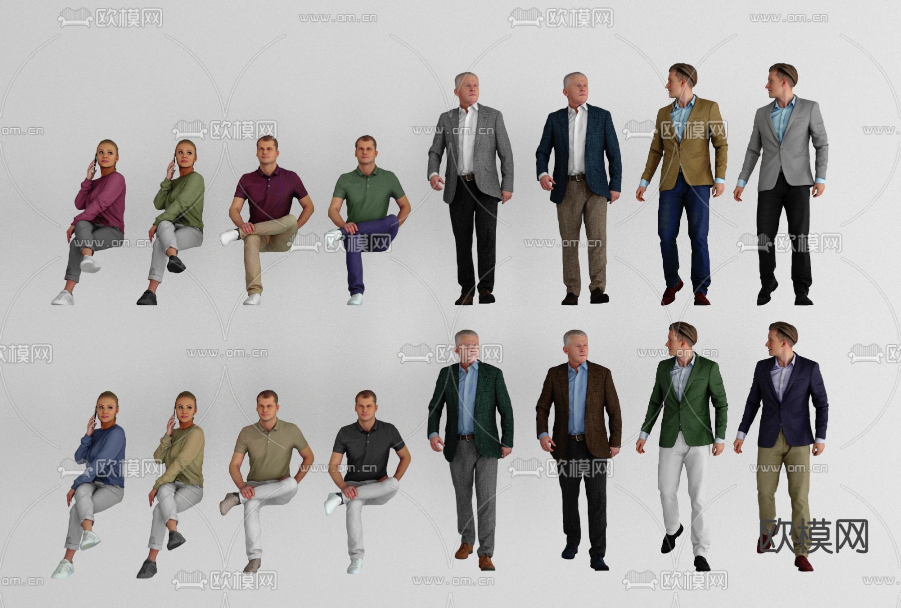 现代男女人物免费3d模型