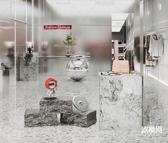 现代服装店女装店3d模型下载(渲染图3)