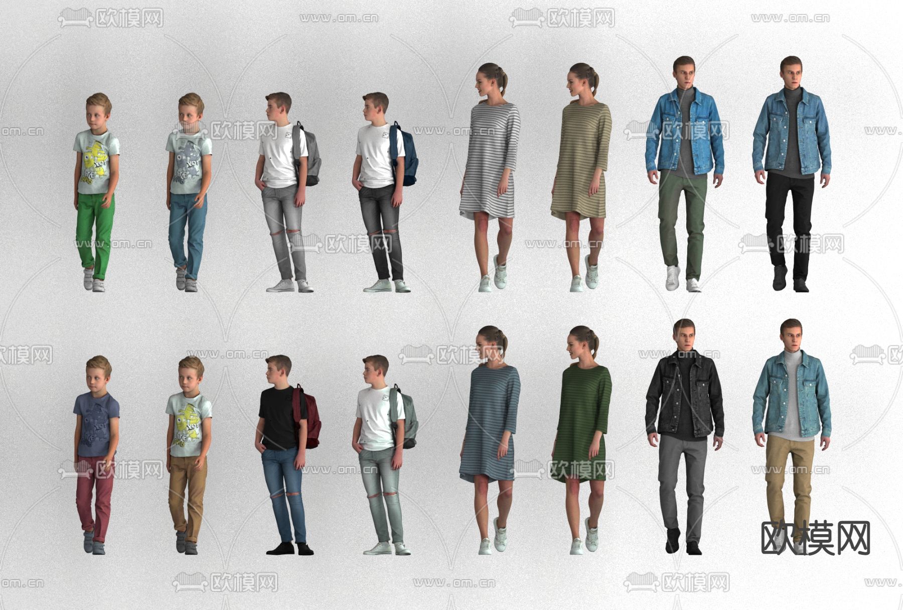 现代青少年人物免费3d模型