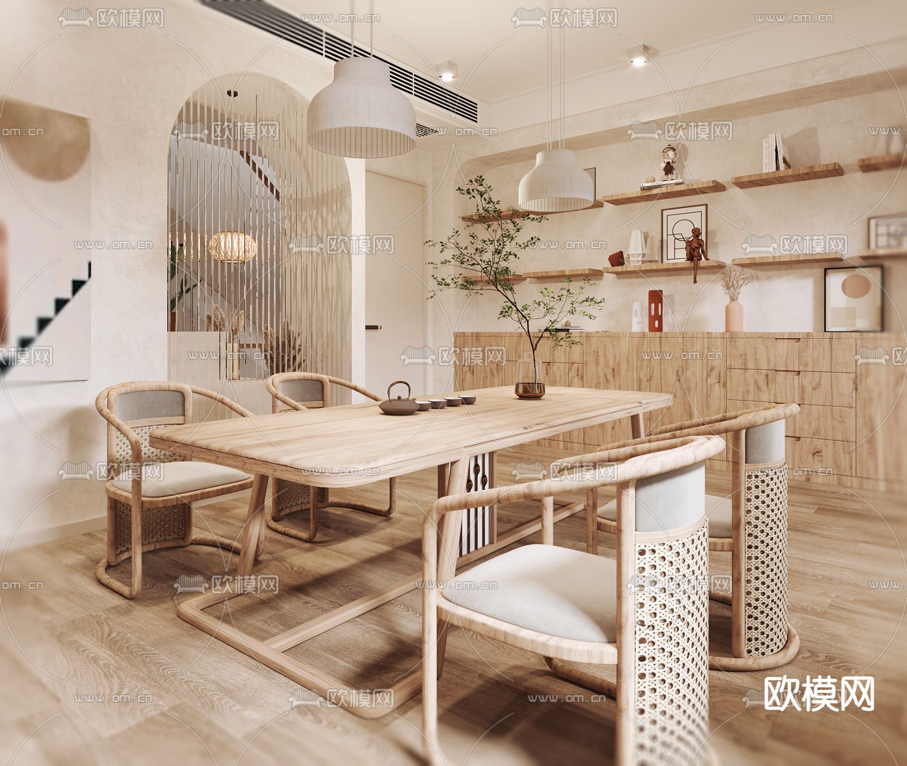 北欧茶室休闲区3d模型下载（渲染图3）