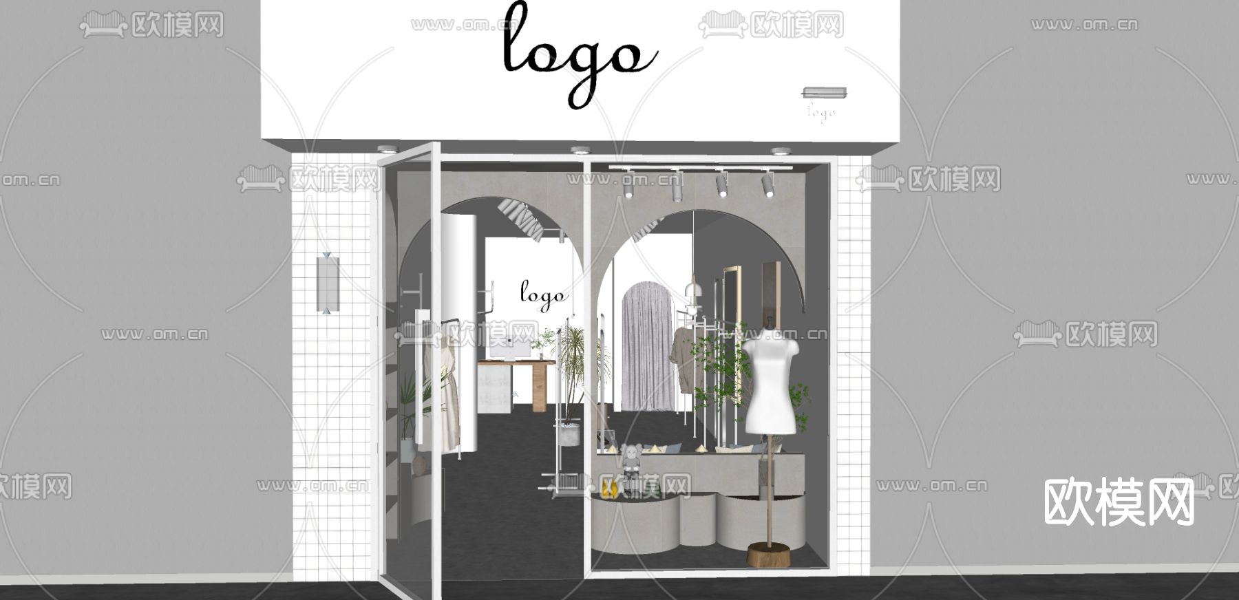 侘寂风服装店su模型