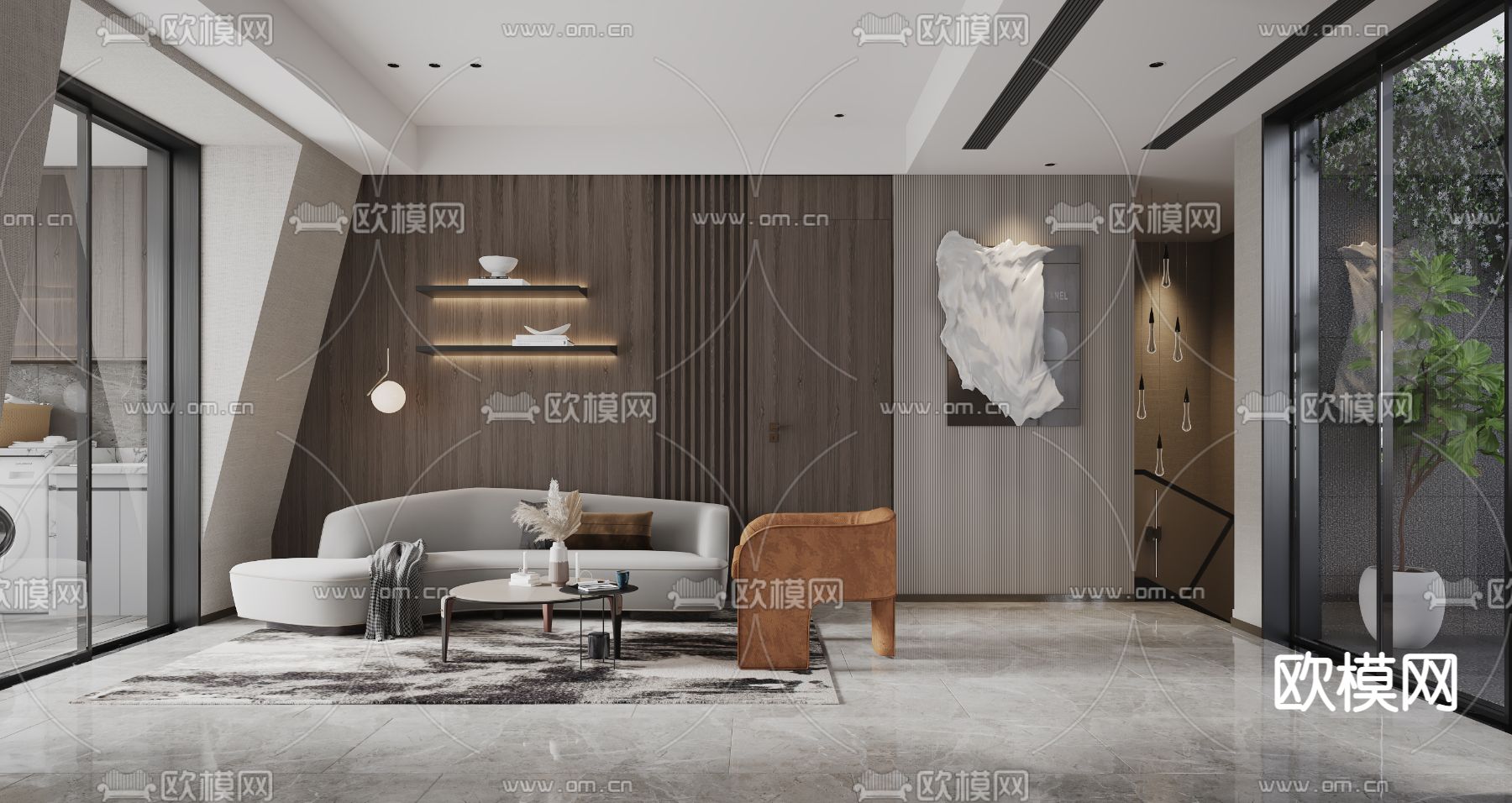 现代休闲区衣帽间3d模型