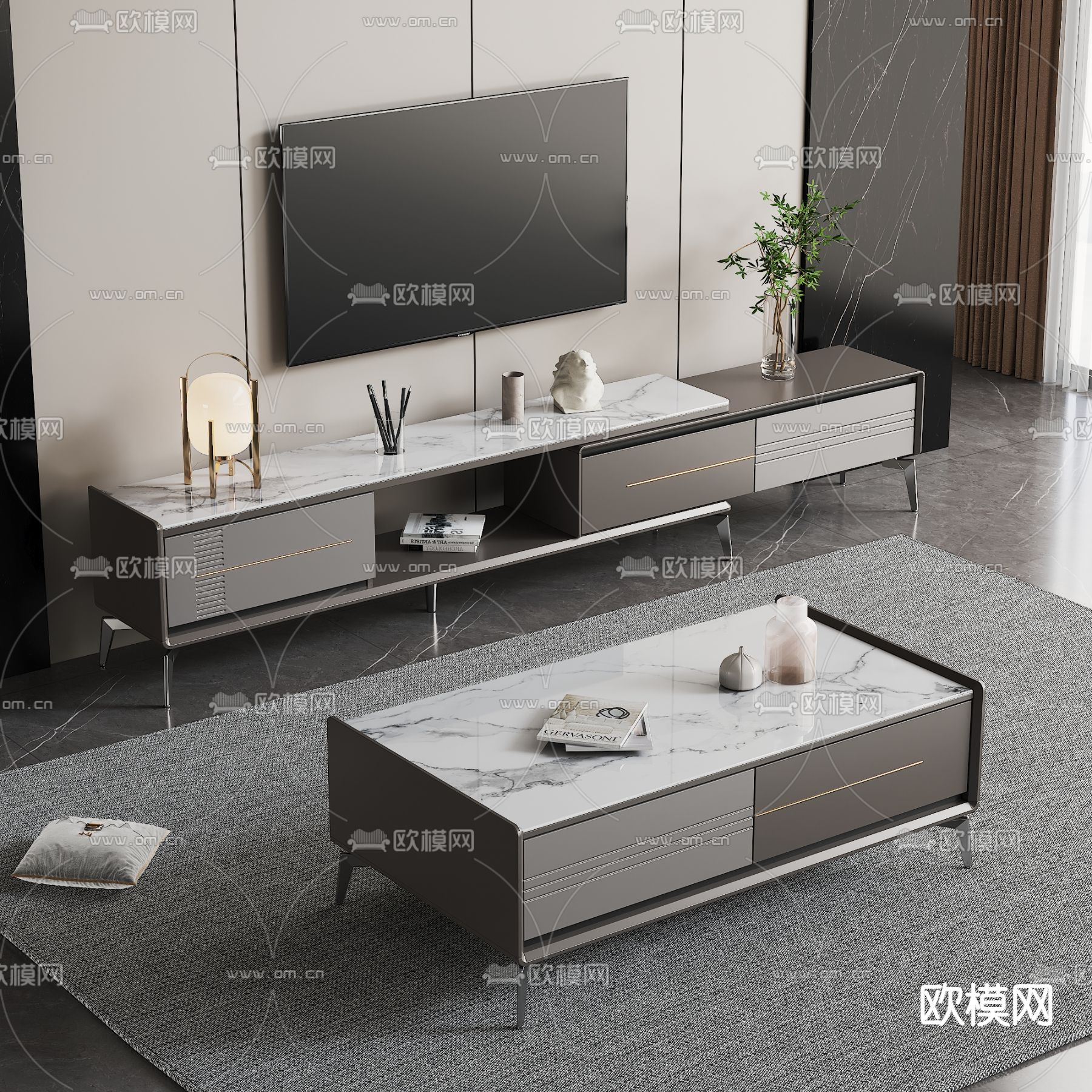 现代电视柜3d模型