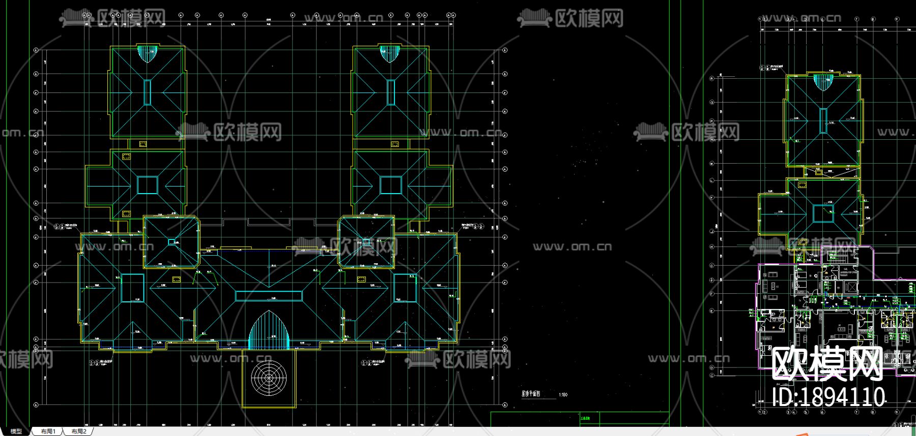 会所排水图纸下载（渲染图2）