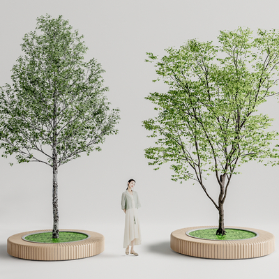  现代景观树su模型 