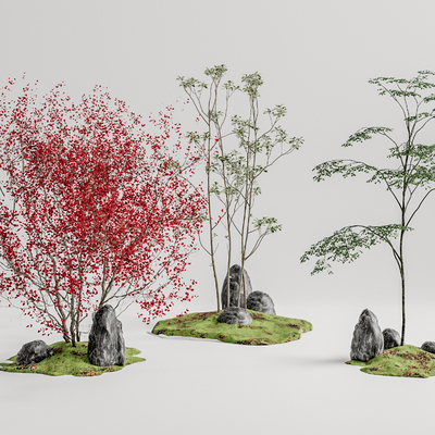  现代景观树su模型 